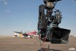 A crane-mounted 4K 3D camera rig used by the crew to shoot the Film at Reno's Stead Field Airport (Nevada)