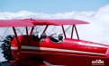 Pilot Steve Hinton flying with his father in a Boeing Stearman (Model 75) military trainer airplane